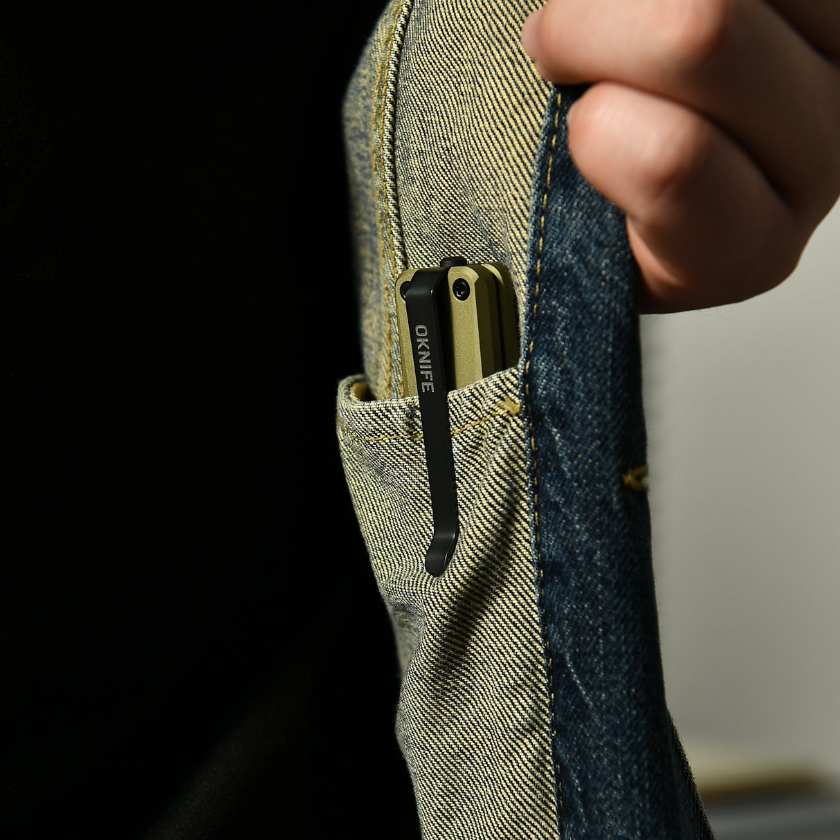 AION Olive Green Flipper Folding Pocket Knife