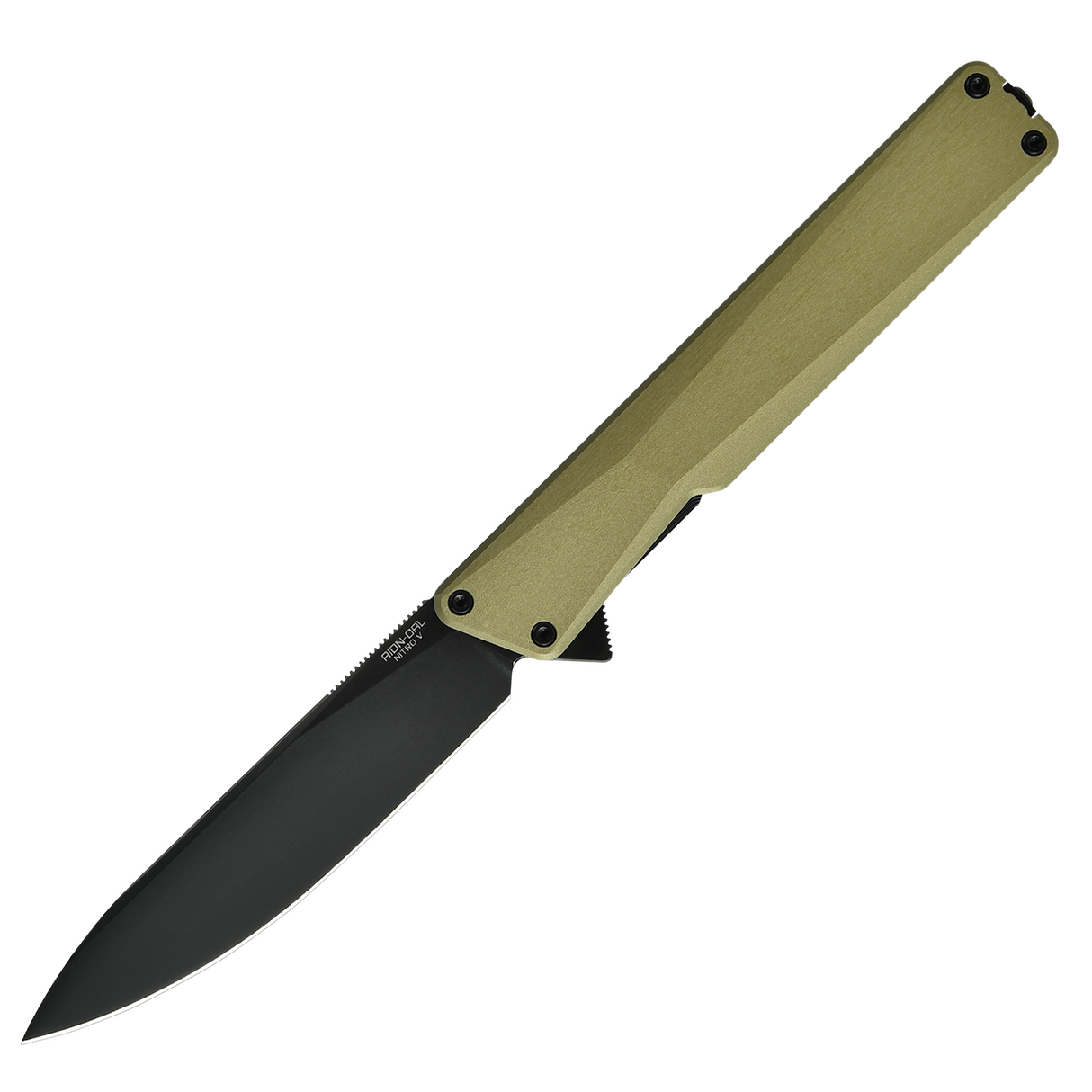 AION Olive Green Flipper Folding Pocket Knife