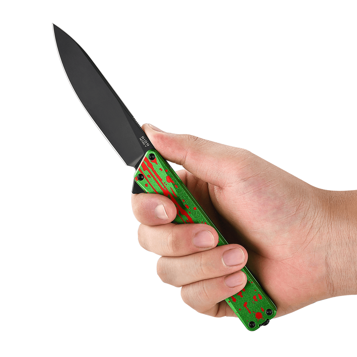 AION Zombie Green Flipper Folding Pocket Knife