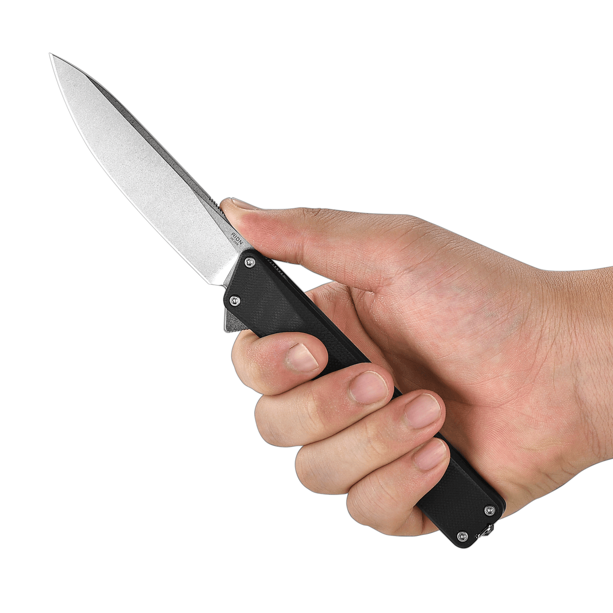 AION Black G10 Flipper Folding Pocket Knife