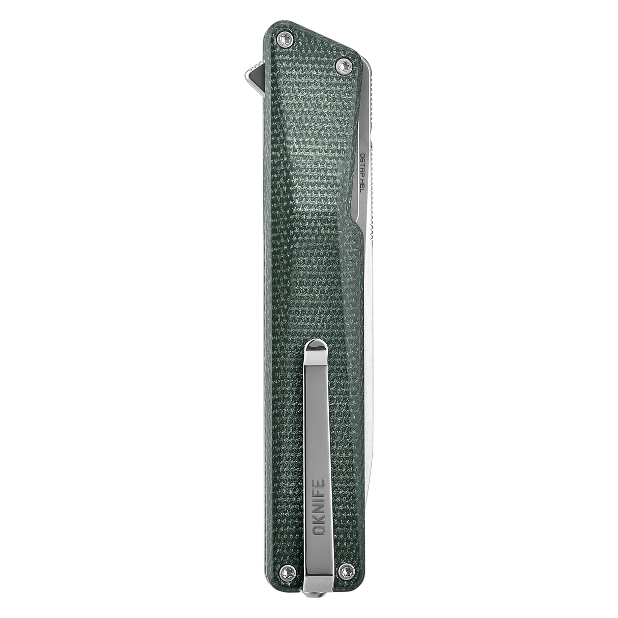 AION Green Micarta Flipper Folding Pocket Knife