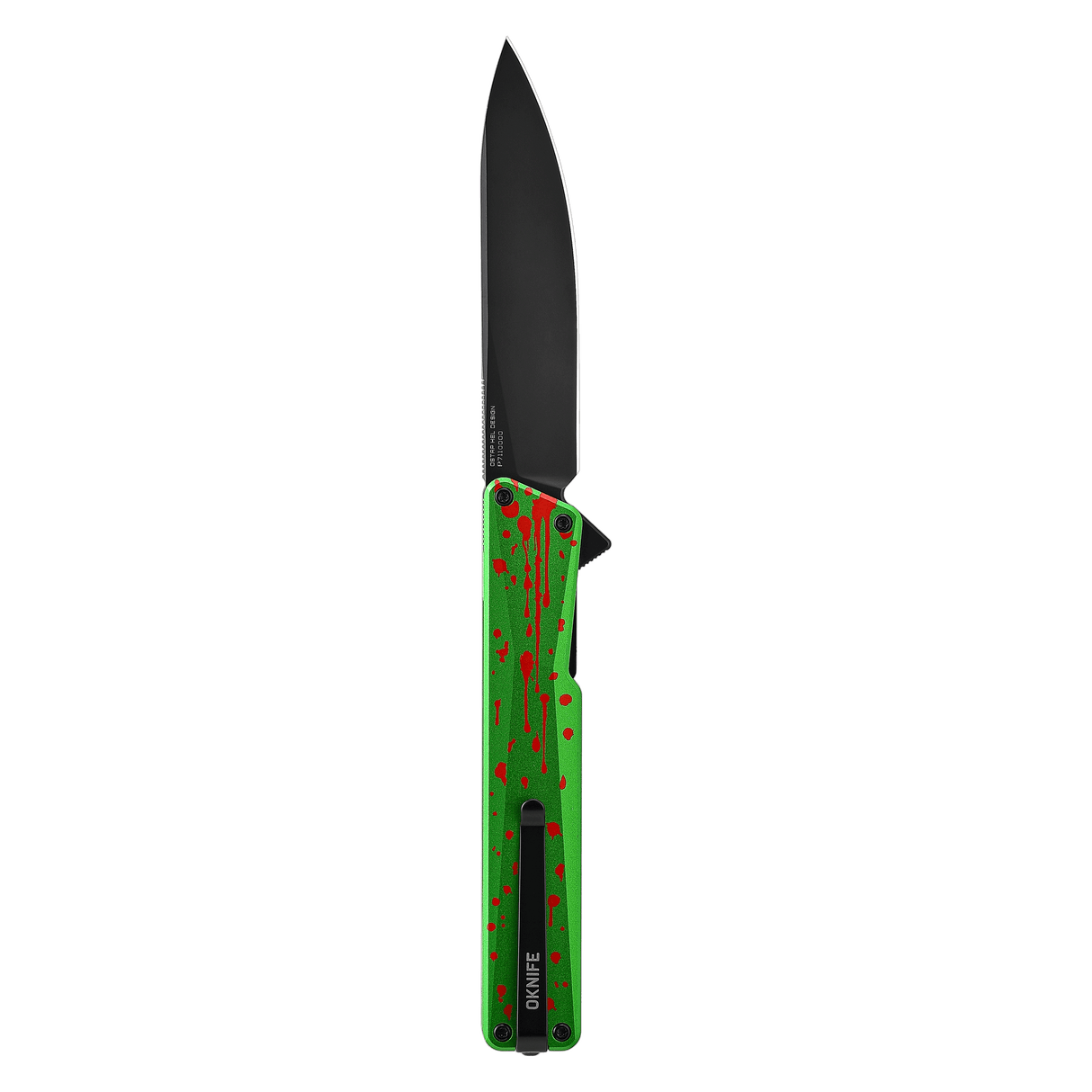 AION Zombie Green Flipper Folding Pocket Knife