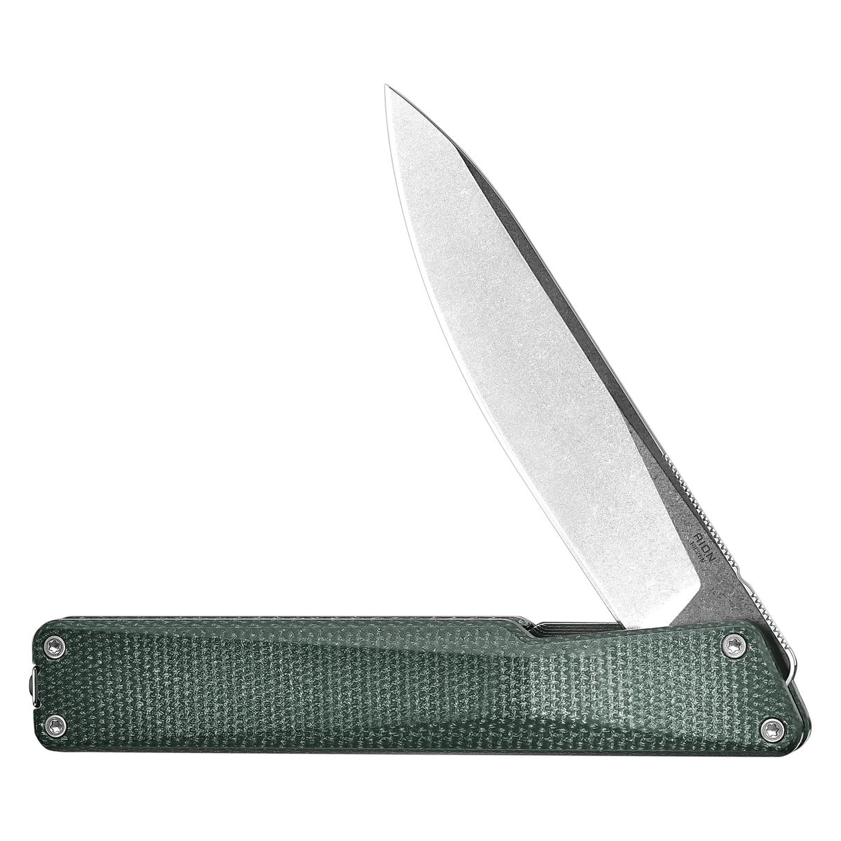 AION Green Micarta Flipper Folding Pocket Knife