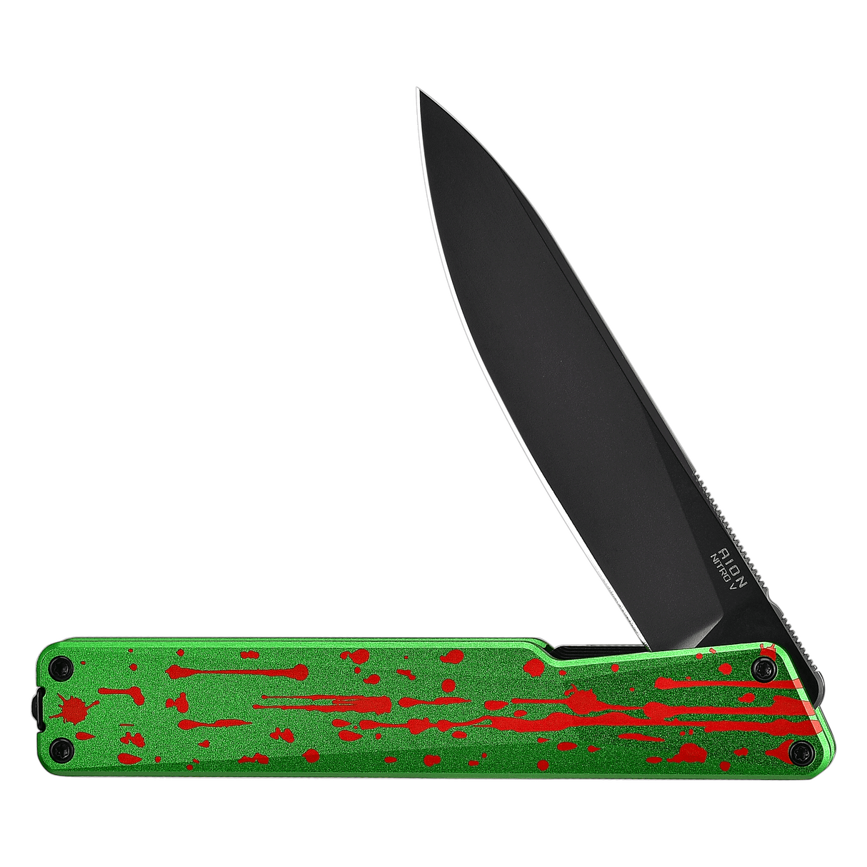 AION Zombie Green Flipper Folding Pocket Knife