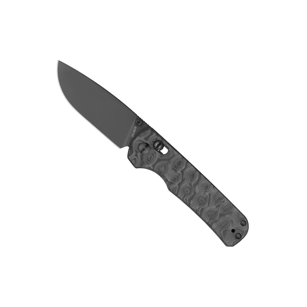Rubato 4 Damascus Carbon Fiber Rail Lock Folding Pocket Knife