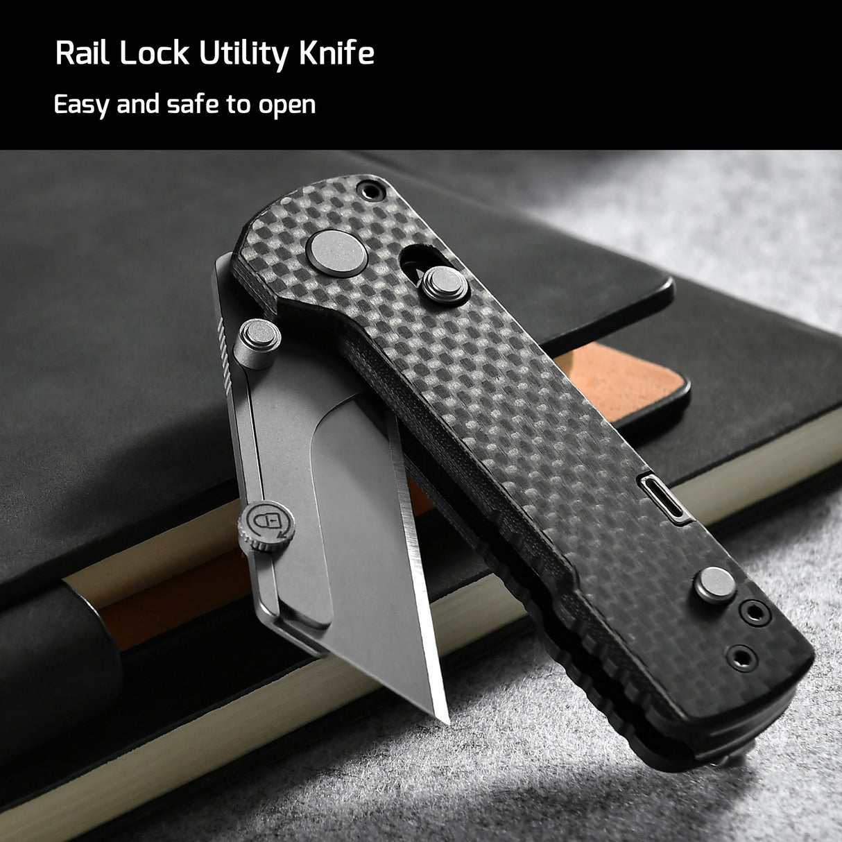 U1 Pro Carbon Fiber Overlay Multitool Folding Utility Knife with Folding Screwdriver