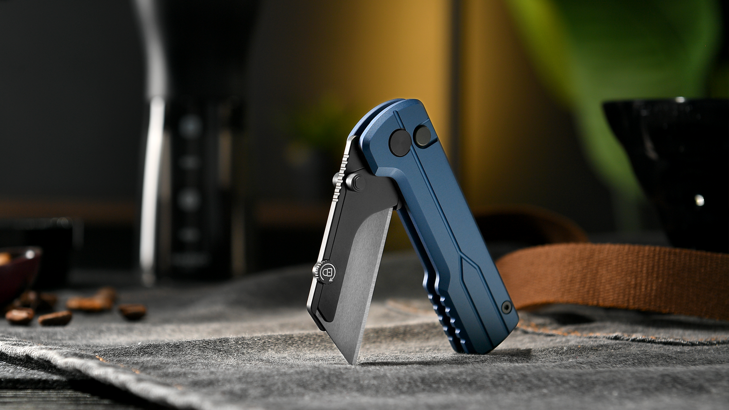 U1 Ultra Navy Blue Pocket Folding Utility Knife with Ceramic Blade