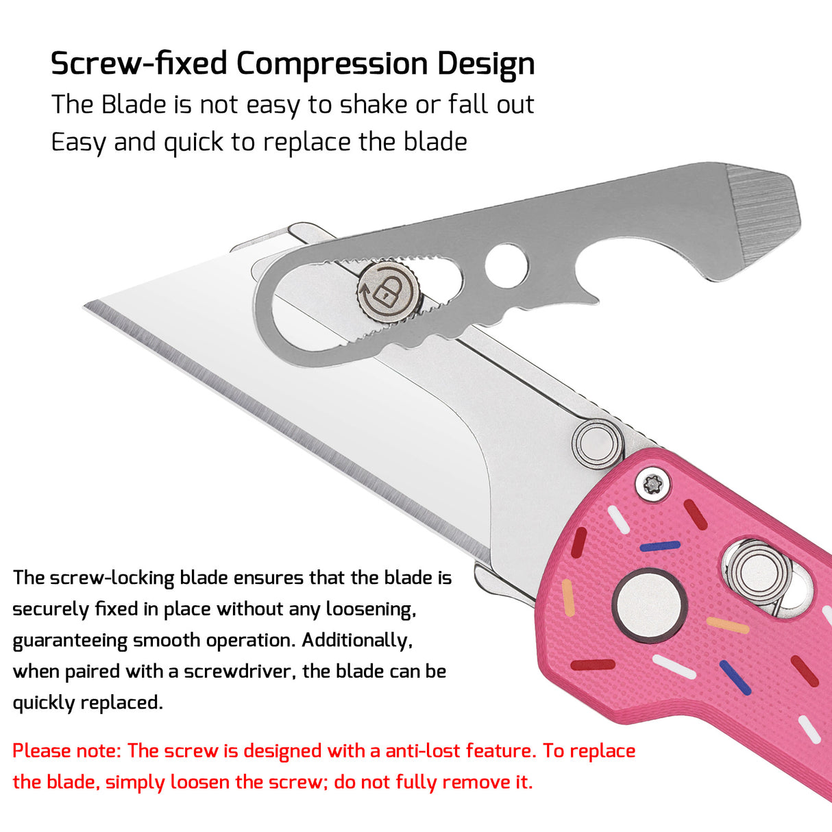 U1 Pro Doughnut Multitool Folding Utility Knife with Folding Screwdriver