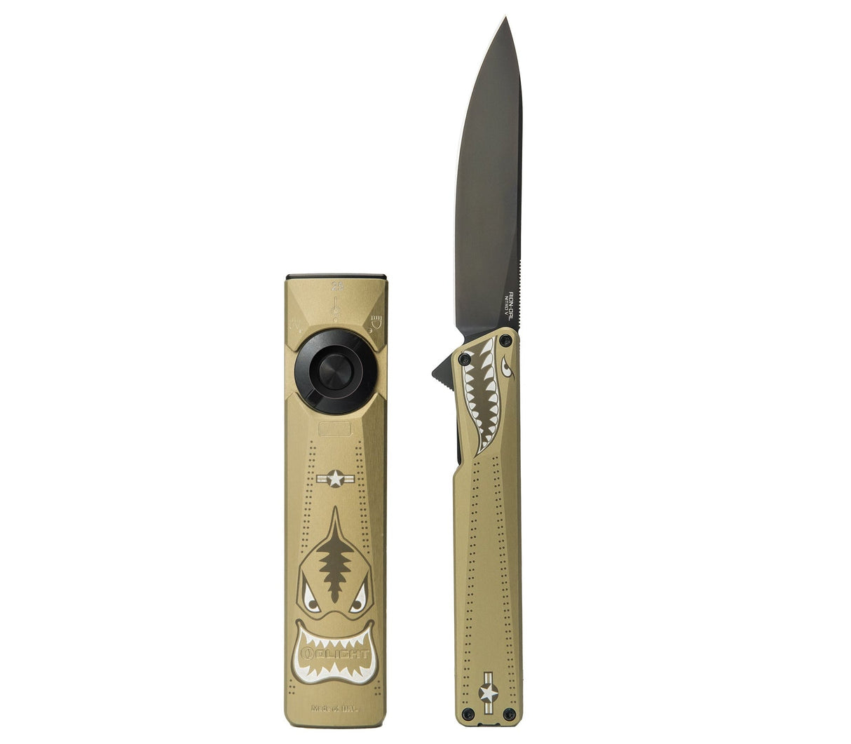 AION Folding Knife & OLIGHT Arkfeld Ultra Flashlight Bomber Combo