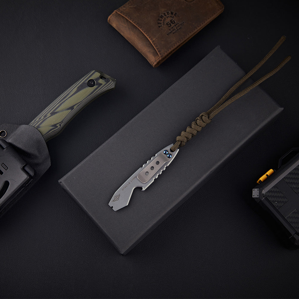 Otacle 2 Mini EDC Titanium Pry Bar with Pocket Clip