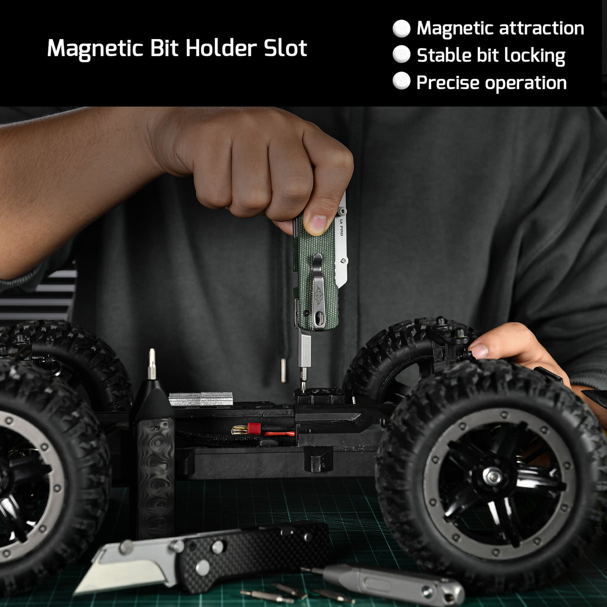 U1 Pro Carbon Fiber Overlay Multitool Folding Utility Knife with Folding Screwdriver