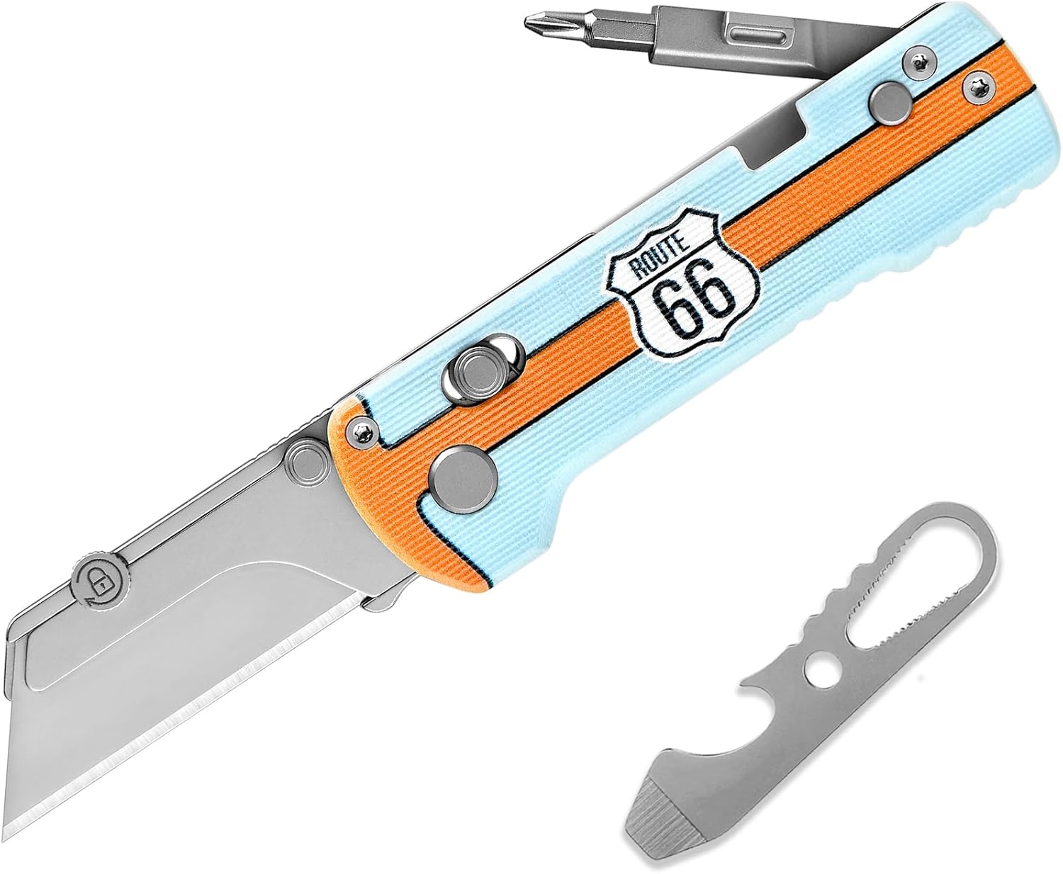 U1 Pro Carbon Fiber Overlay Multitool Folding Utility Knife with Folding Screwdriver