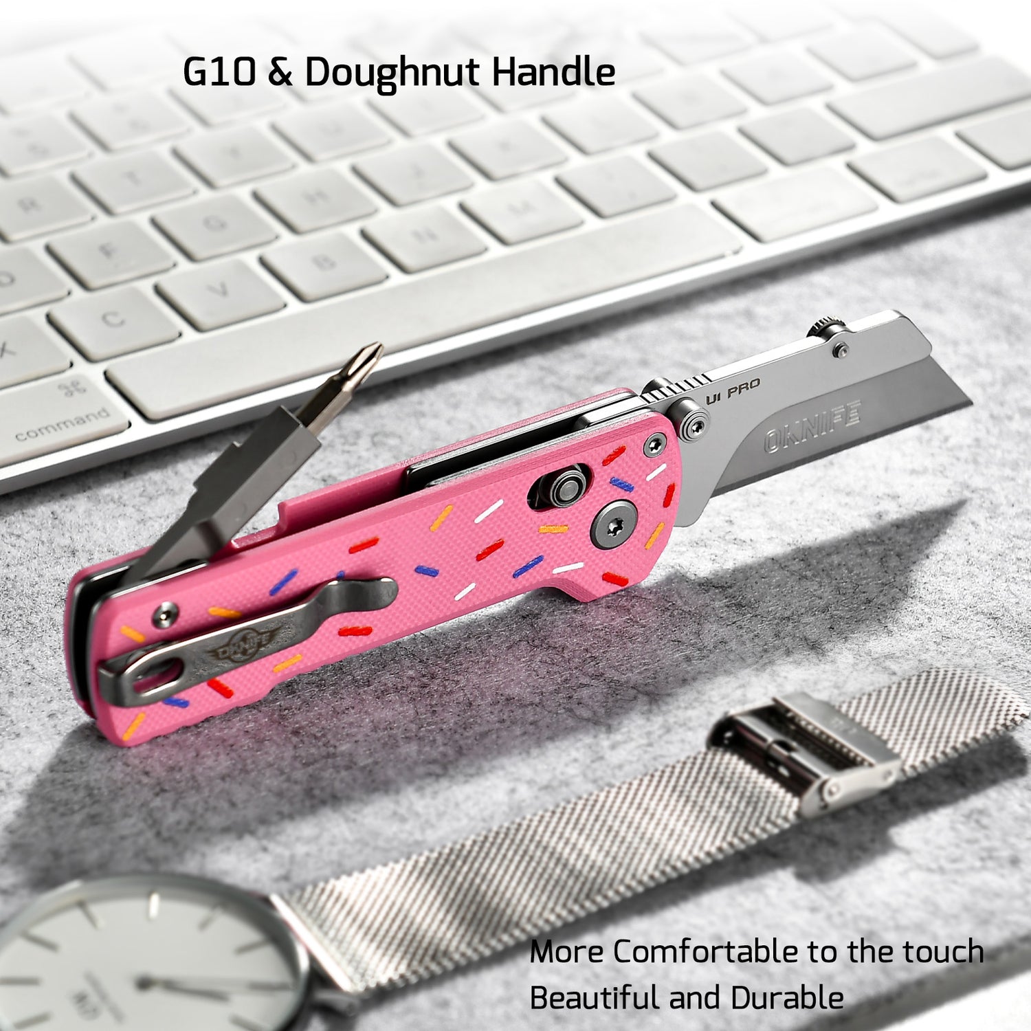 U1 Pro Doughnut Multitool Folding Utility Knife with Folding Screwdriver