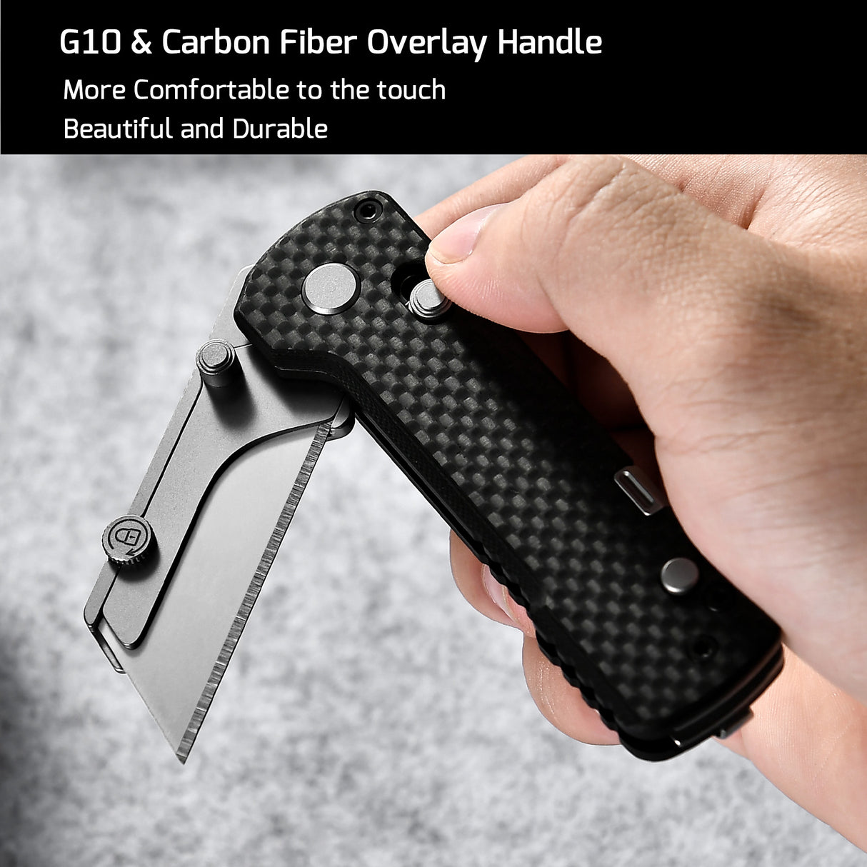 U1 Pro Carbon Fiber Overlay Multitool Folding Utility Knife with Folding Screwdriver