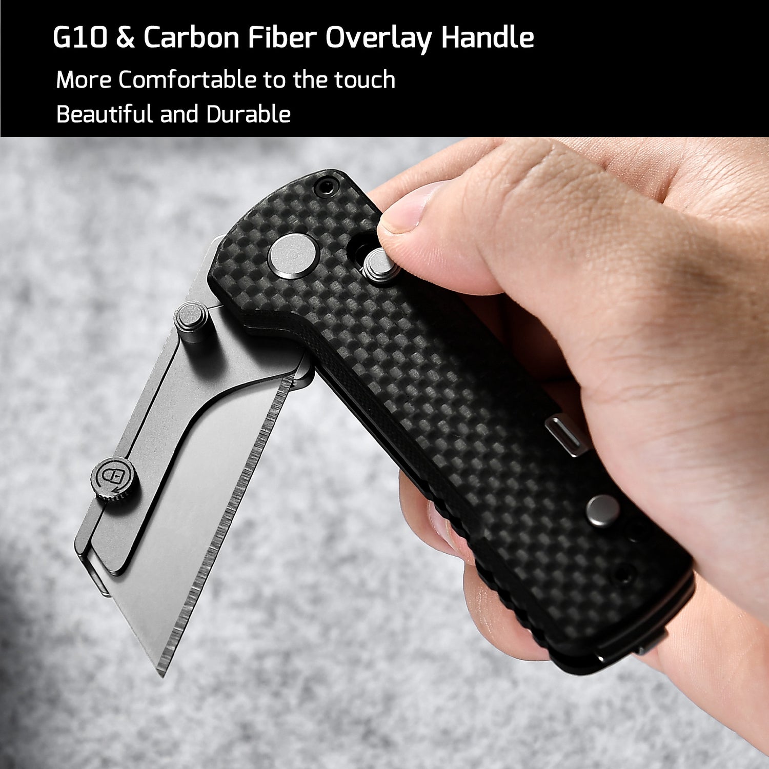 U1 Pro Carbon Fiber Overlay Multitool Folding Utility Knife with Folding Screwdriver
