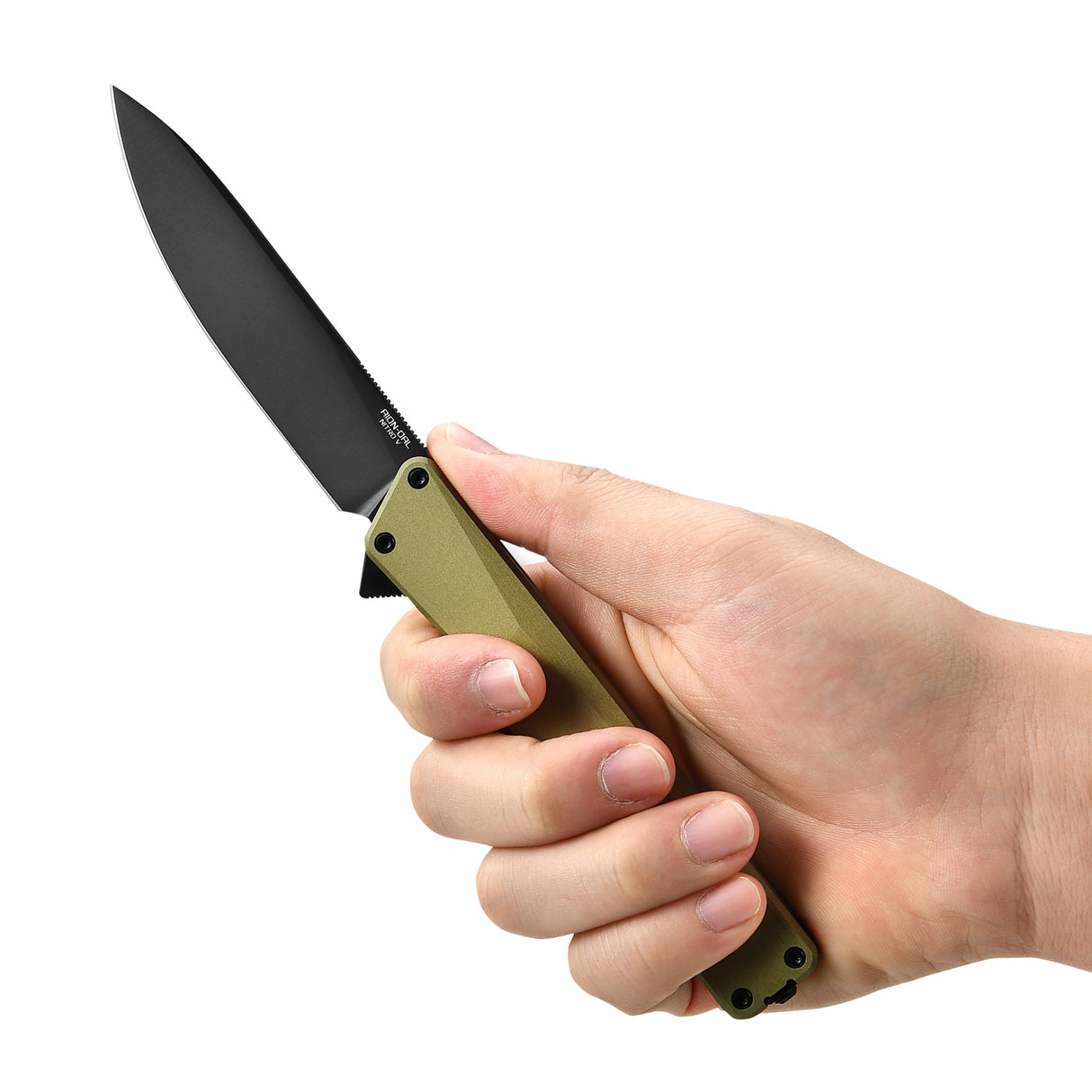 AION Olive Green Flipper Folding Pocket Knife