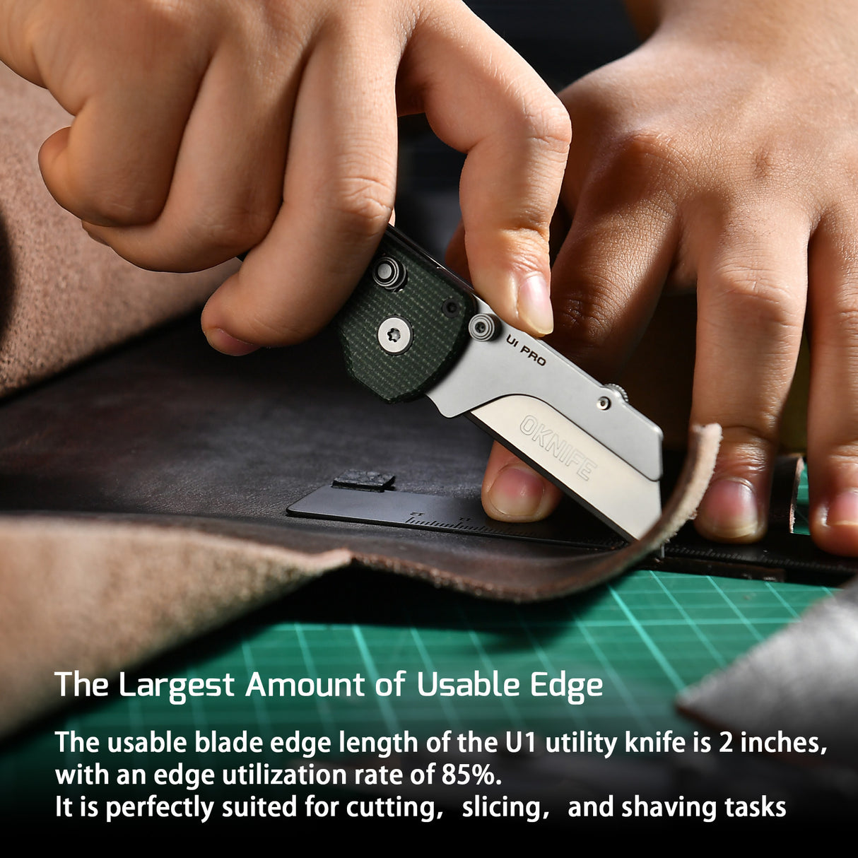 U1 Pro Green Micarta Multitool Folding Utility Knife with Folding Screwdriver