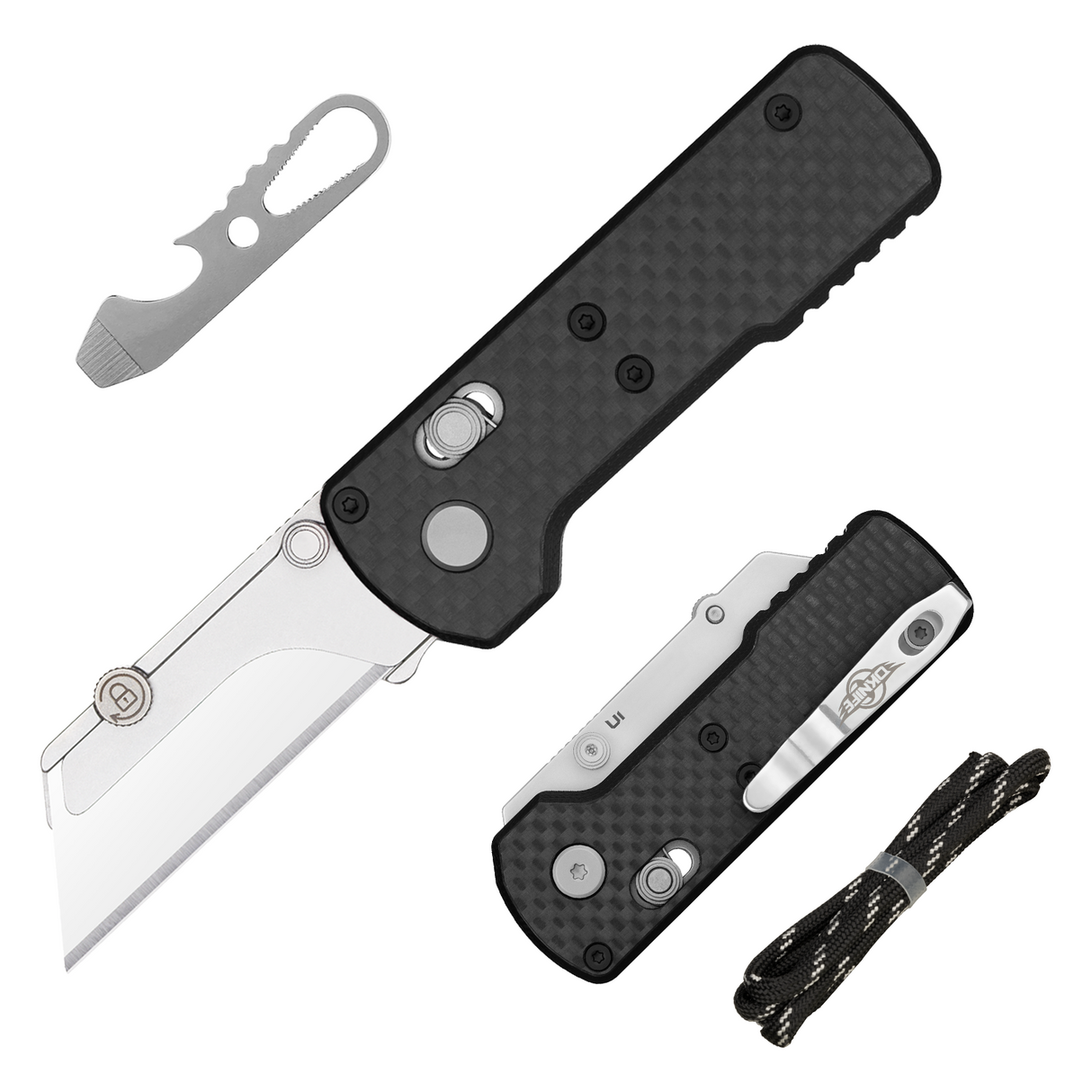 U1 Carbon Fiber Overlay Folding Utility Knife