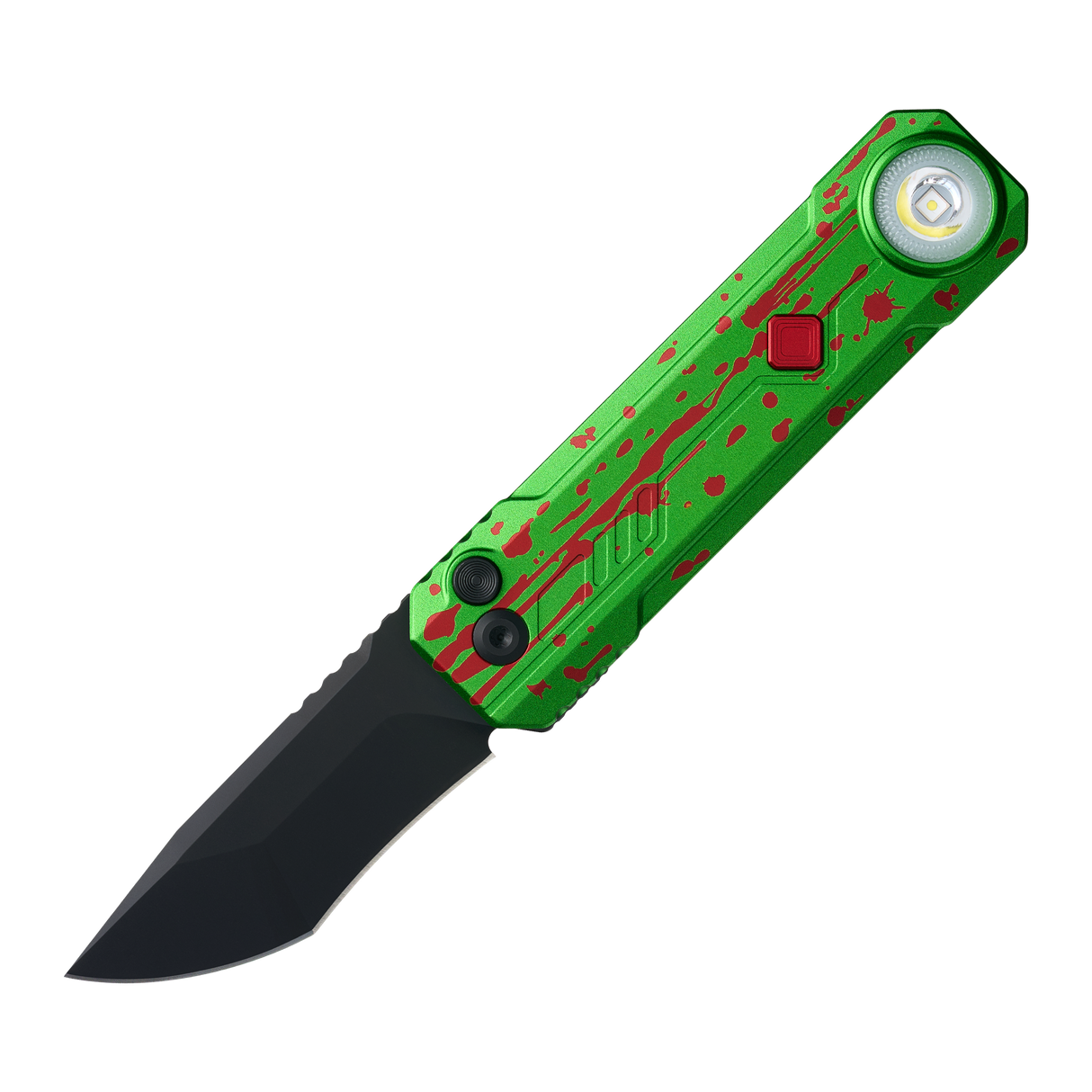 OKNIFE LK Zombie Green Folding Knife with Rechargeable Flashlight & RGB Light (Pre-order)