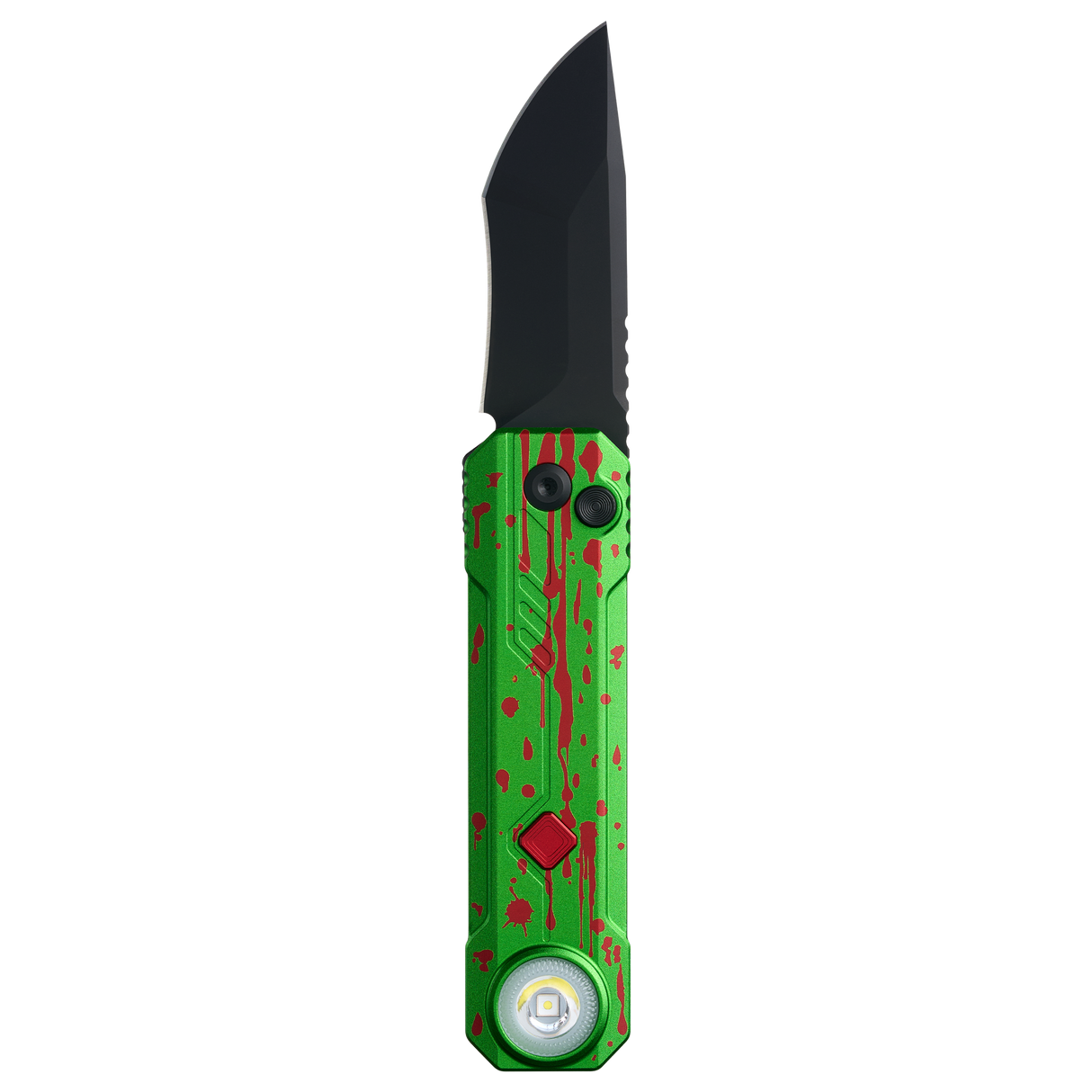 OKNIFE LK Zombie Green Folding Knife with Rechargeable Flashlight & RGB Light (Pre-order)