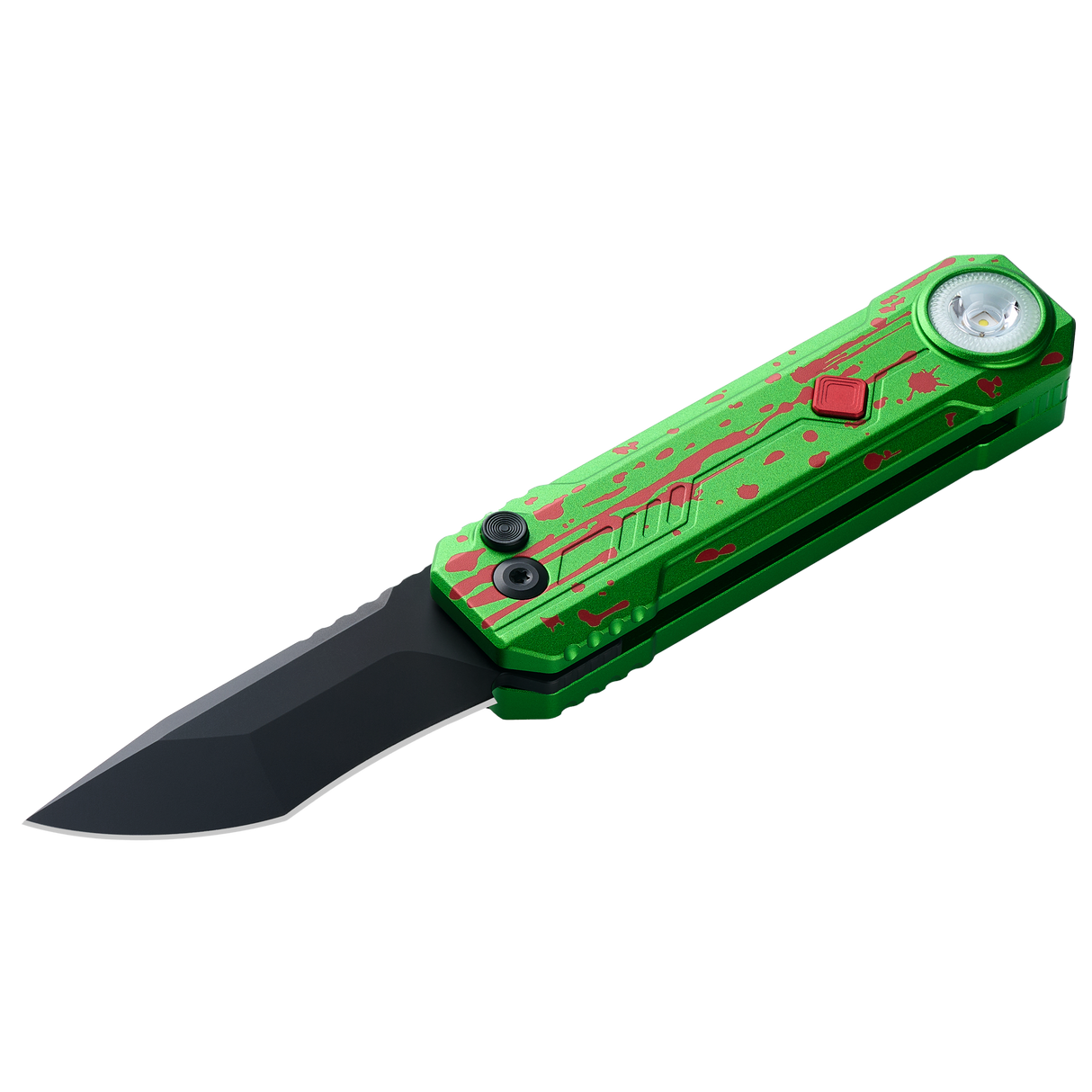 OKNIFE LK Zombie Green Folding Knife with Rechargeable Flashlight & RGB Light (Pre-order)