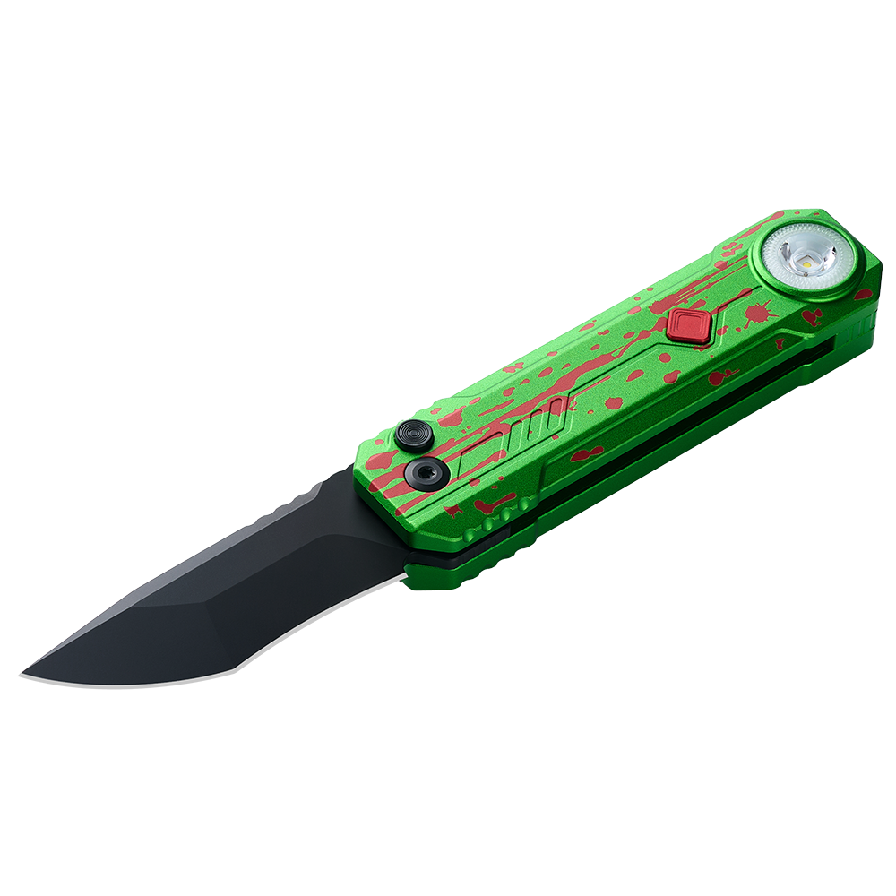 OKNIFE LK Zombie Green Folding Knife with Rechargeable Flashlight & RGB Light (Pre-order)