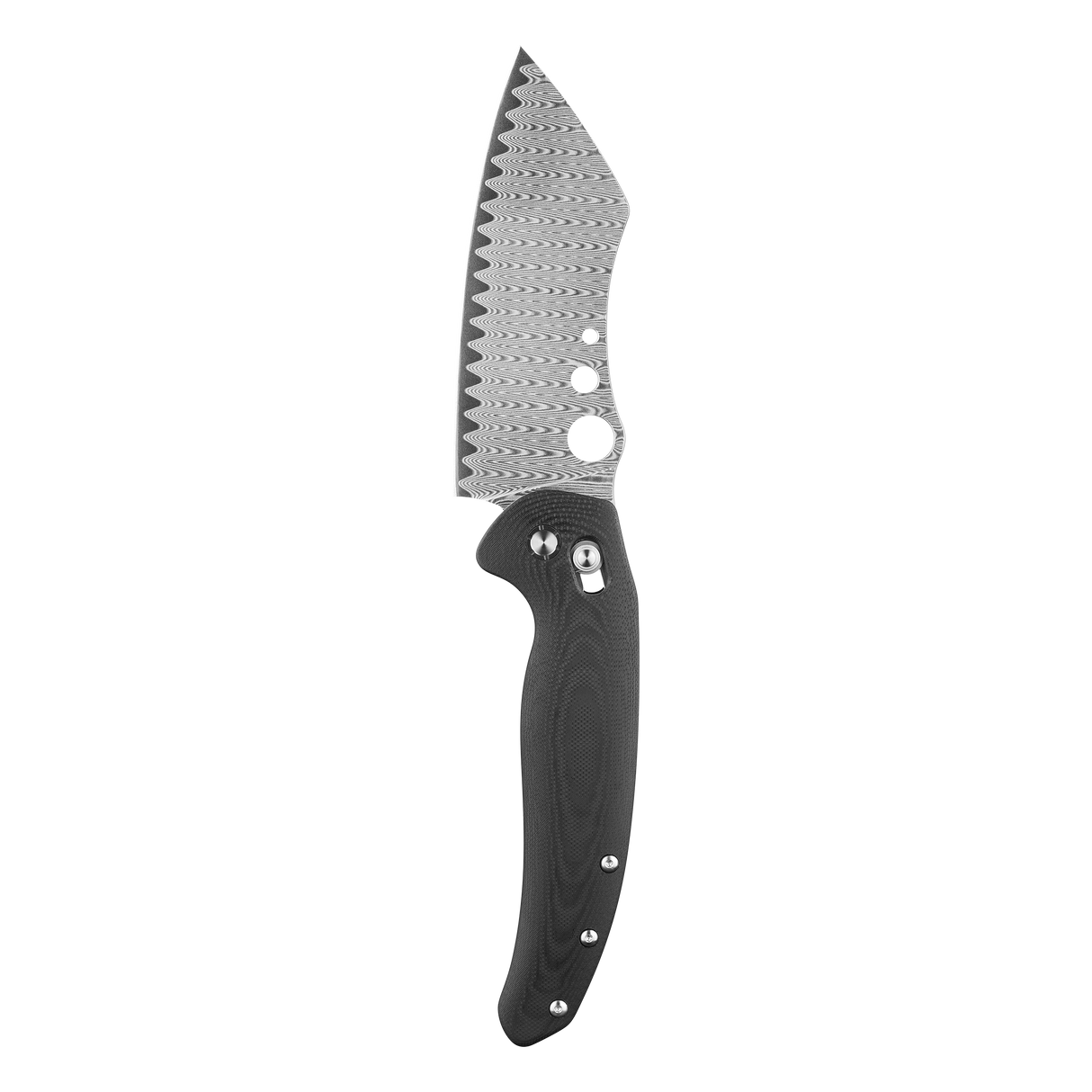 Sentry R1 Folding Chef Knife 4.61'' Steel Blade | Outdoor Kitchen Pocket Knife with G10 Handle (Damascus)