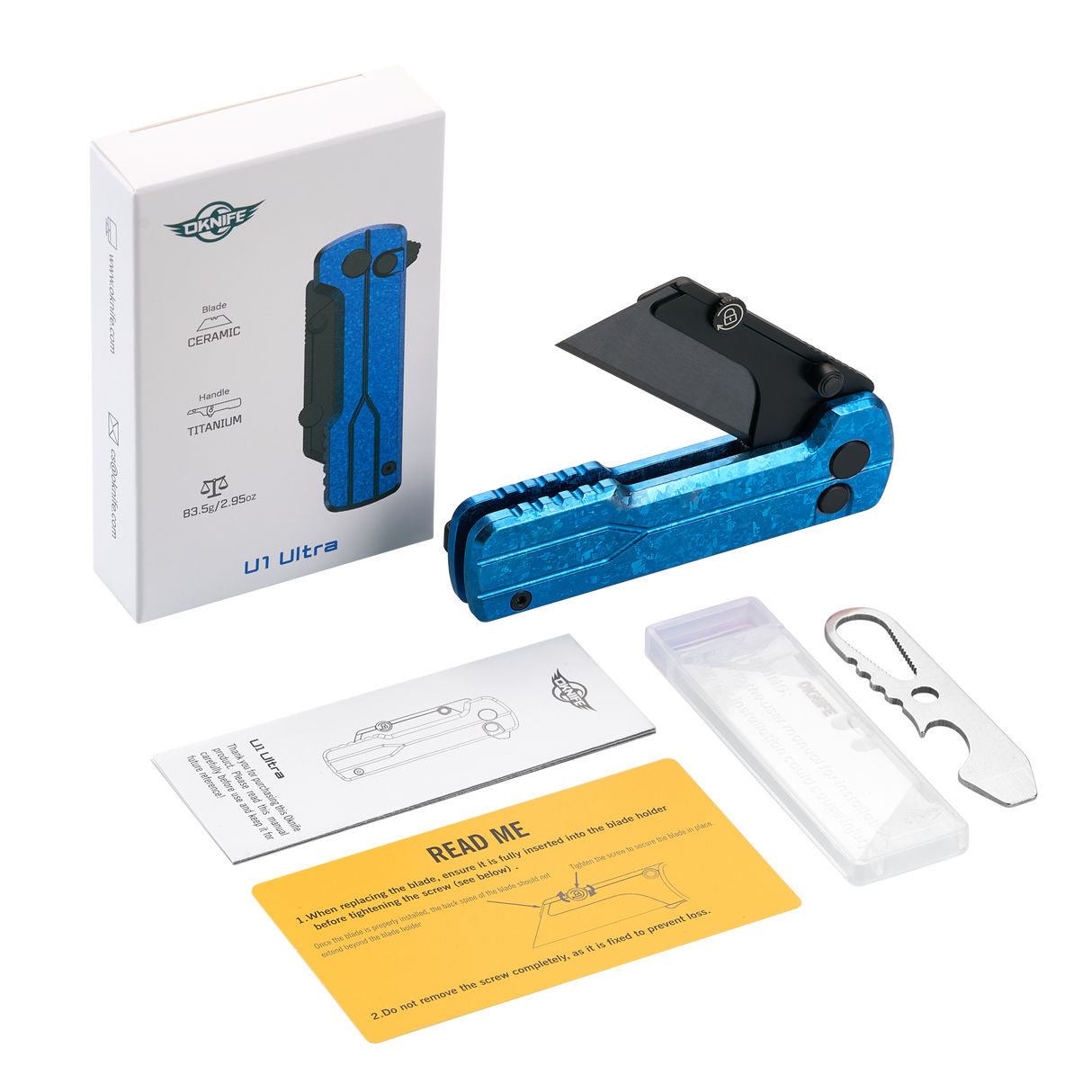 U1 Ultra Snowflake Blue Utility Knife with Ceramic Blade