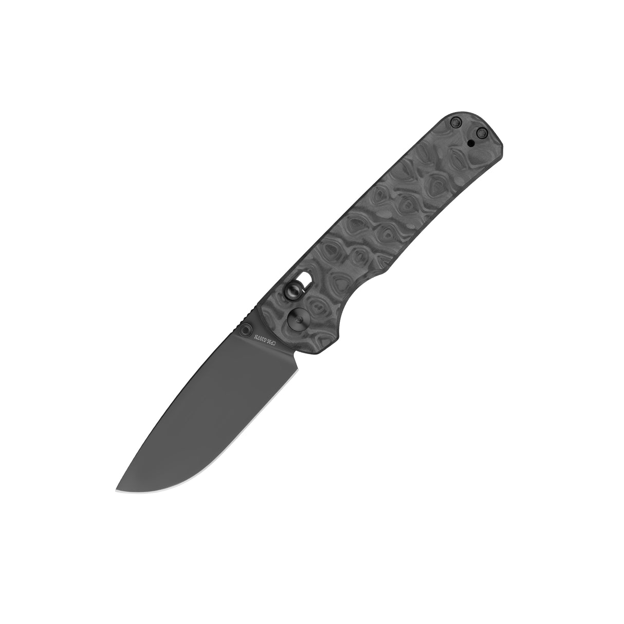Rubato 4 Damascus Carbon Fiber Rail Lock Folding Pocket Knife