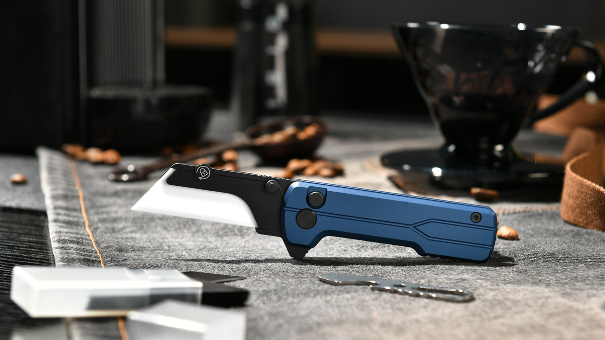 U1 Ultra Navy Blue Pocket Folding Utility Knife with Ceramic Blade