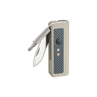 OKNIFE MK | 3-in-1 EDC Utility Tool | Flashlight, Pocket Knife & Screwdriver - MAO Desert White