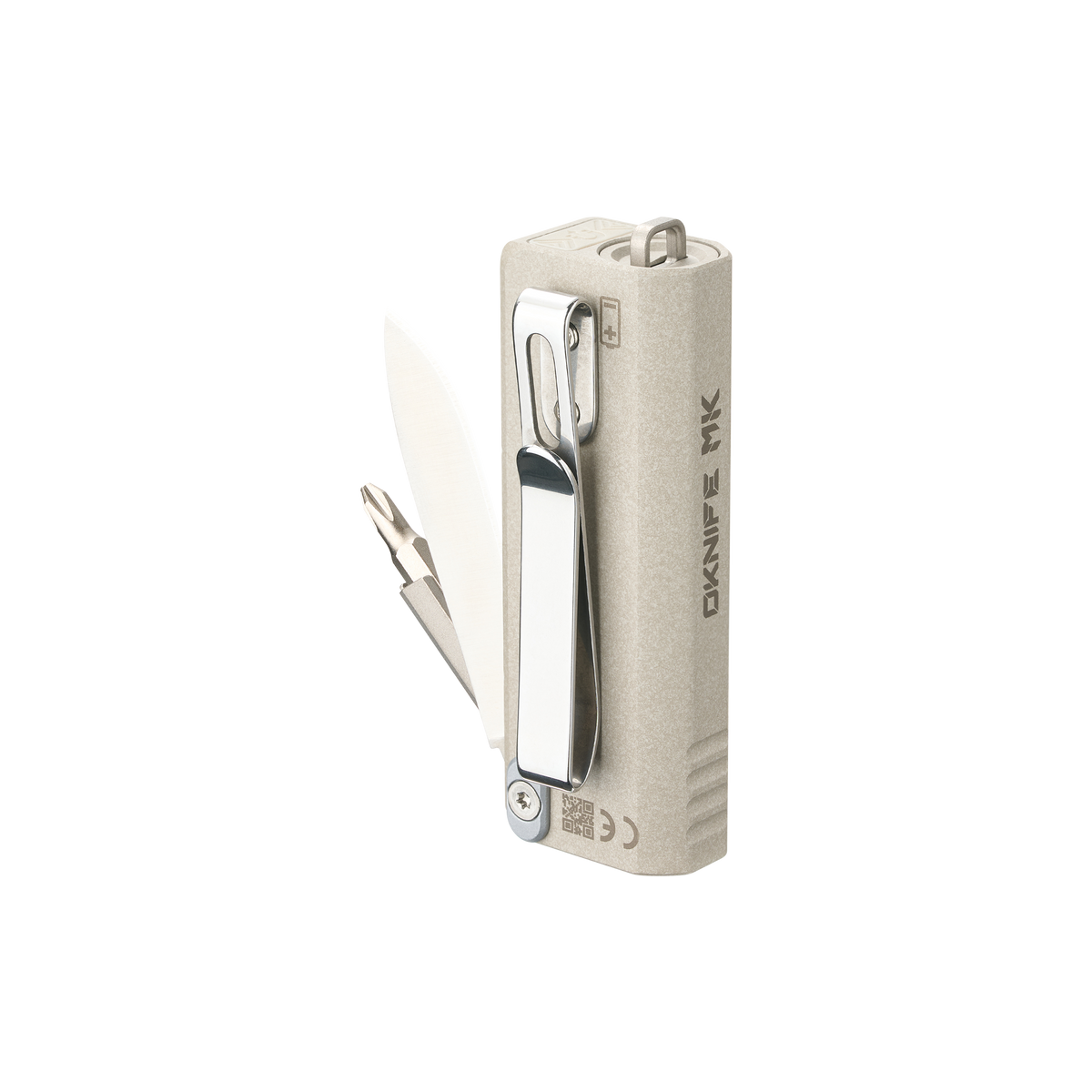 OKNIFE MK | 3-in-1 EDC Utility Tool | Flashlight, Pocket Knife & Screwdriver