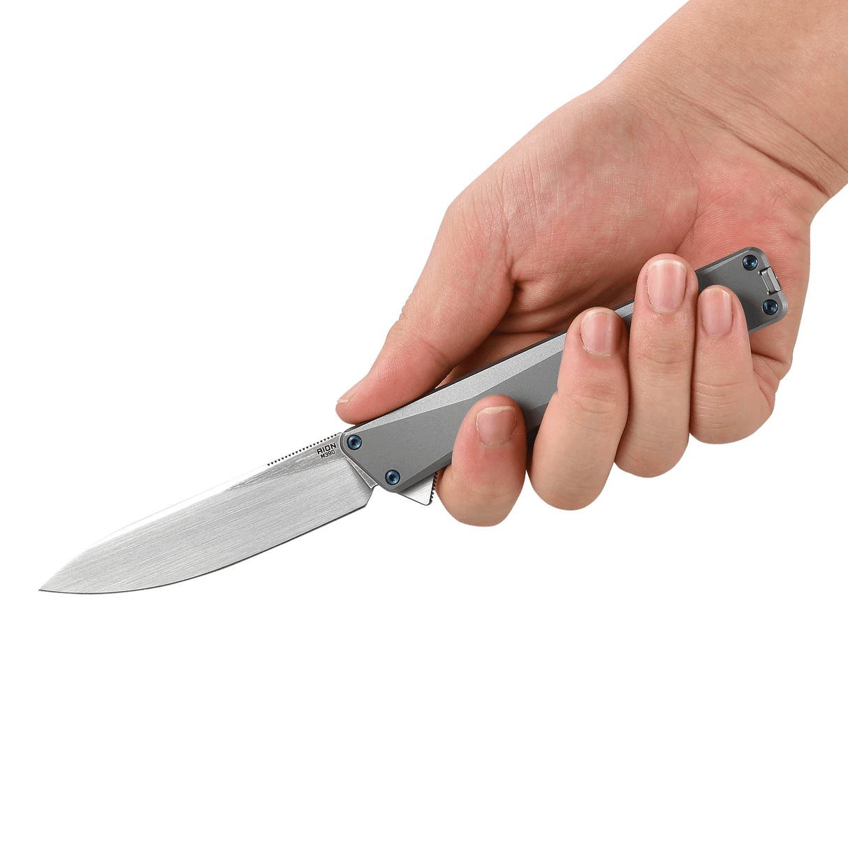 AION Titanium Handle M390 Blade Flipper Folding Pocket Knife