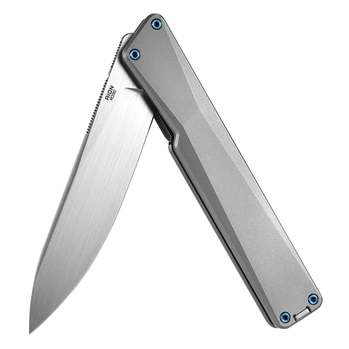 AION Titanium Handle M390 Blade Flipper Folding Pocket Knife