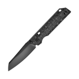 XEN Damascus Carbon Fiber Rail Lock Folding Pocket Knife