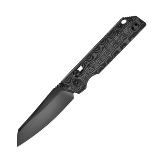 XEN Damascus Carbon Fiber Rail Lock Folding Pocket Knife