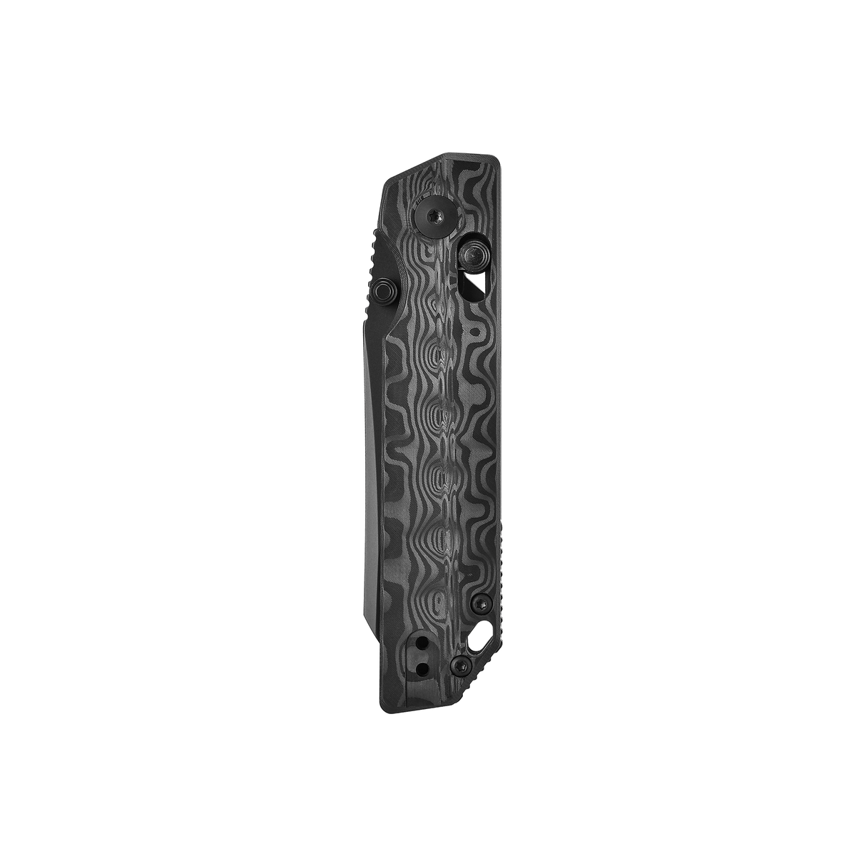 XEN Damascus Carbon Fiber Rail Lock Folding Pocket Knife