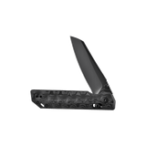 XEN Damascus Carbon Fiber Rail Lock Folding Pocket Knife