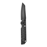 XEN Damascus Carbon Fiber Rail Lock Folding Pocket Knife