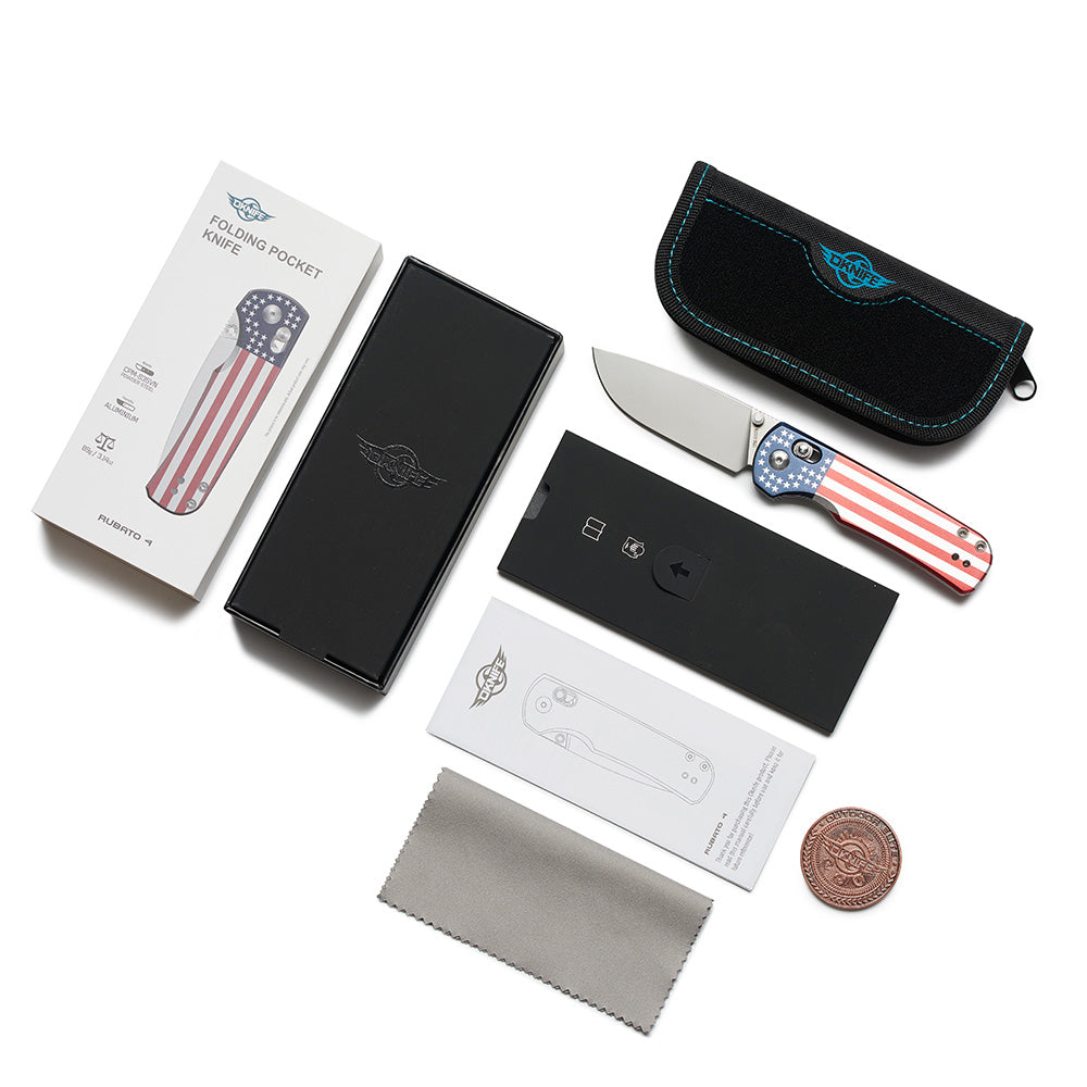Rubato 4 Stars & Stripes Rail Lock EDC Pocket Knife