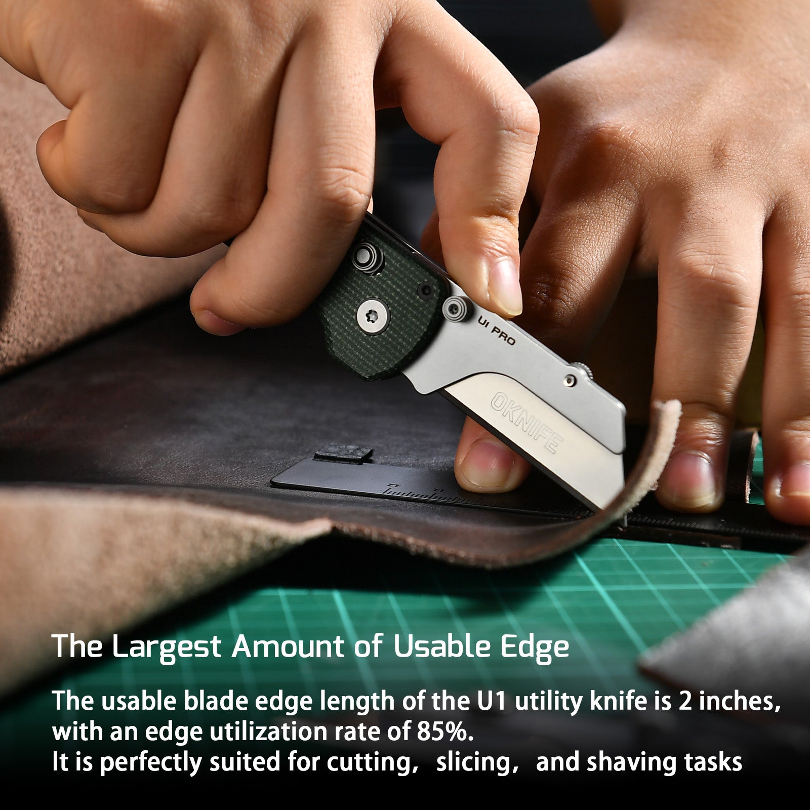 U1 Pro Green Micarta Multitool Folding Utility Knife with Folding