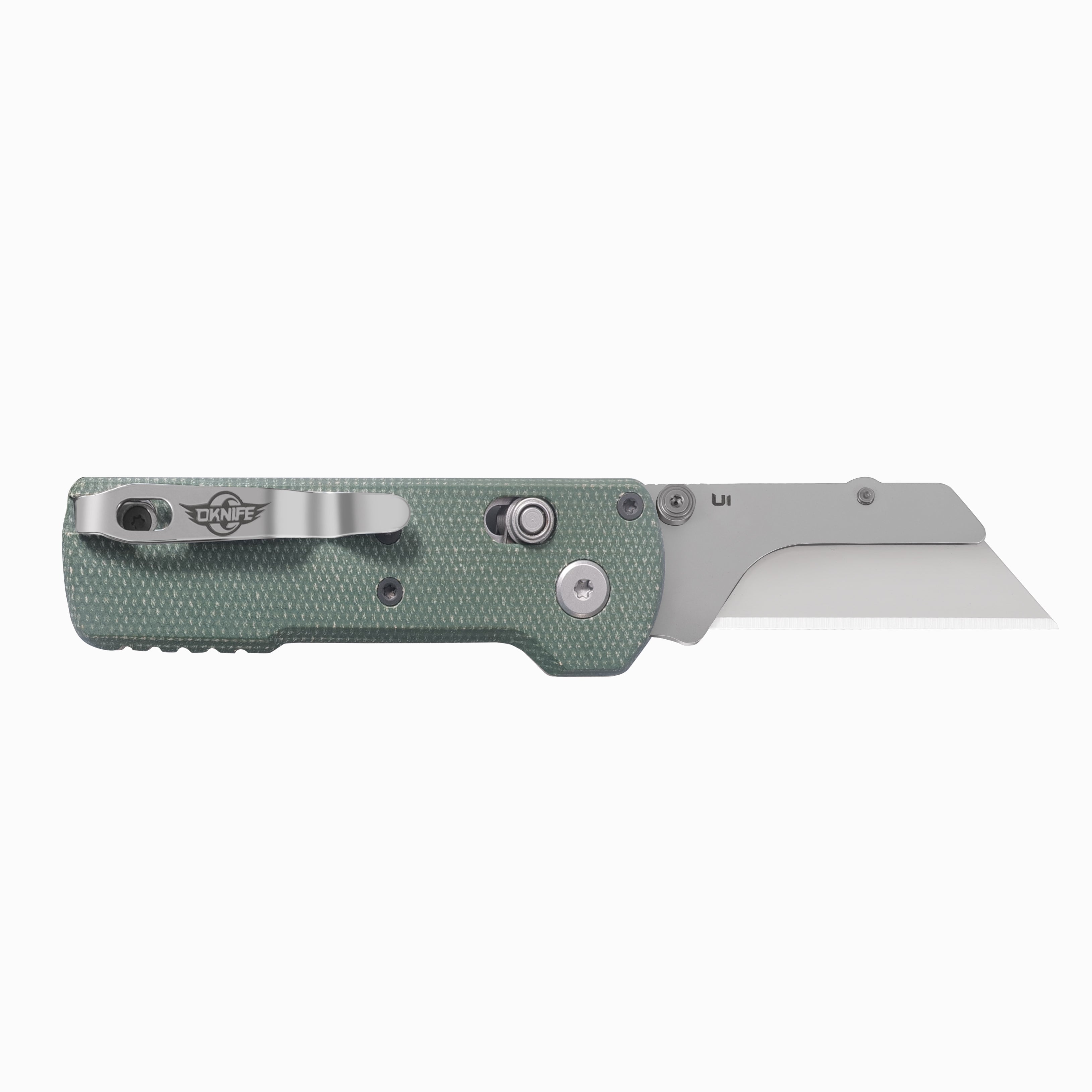 U OKA ① U1 Green Micarta Folding Utility Knife – OKNIFE