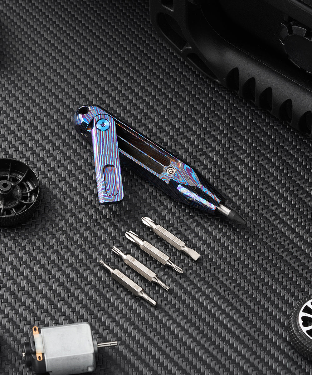 D1 screwdriver with four double-ended driver bits