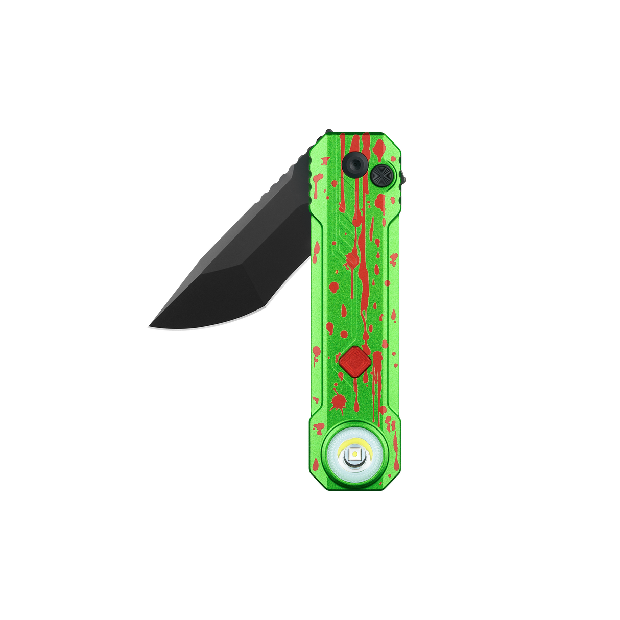 OKNIFE LK Zombie Green Folding Knife with Rechargeable Flashlight & RGB Light