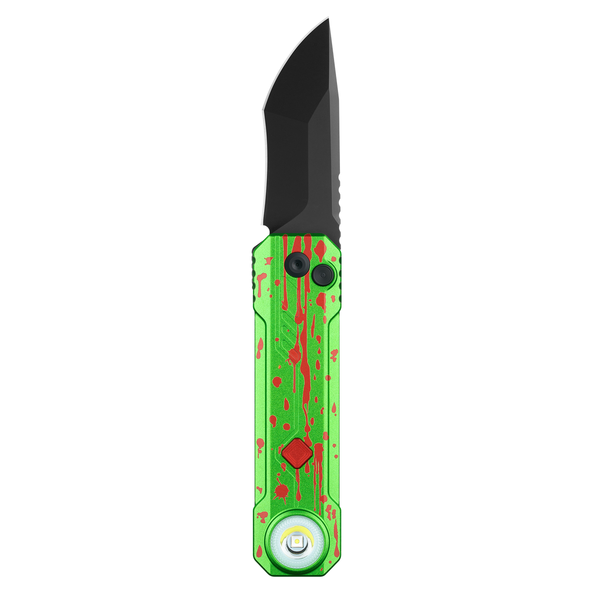 OKNIFE LK Zombie Green Folding Knife with Rechargeable Flashlight & RGB Light