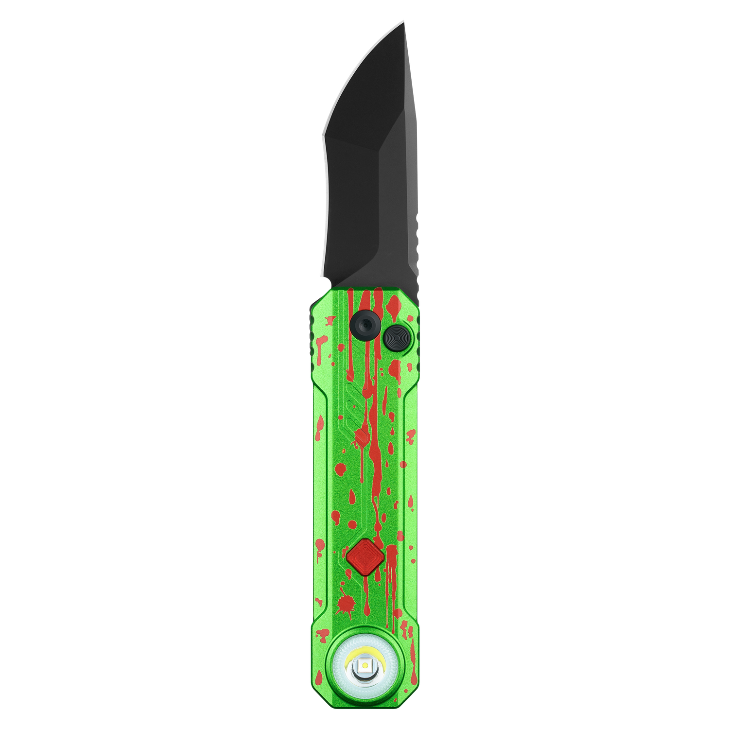 OKNIFE LK Folding Knife with Flashlight, 2-in-1 Button Lock Pocket