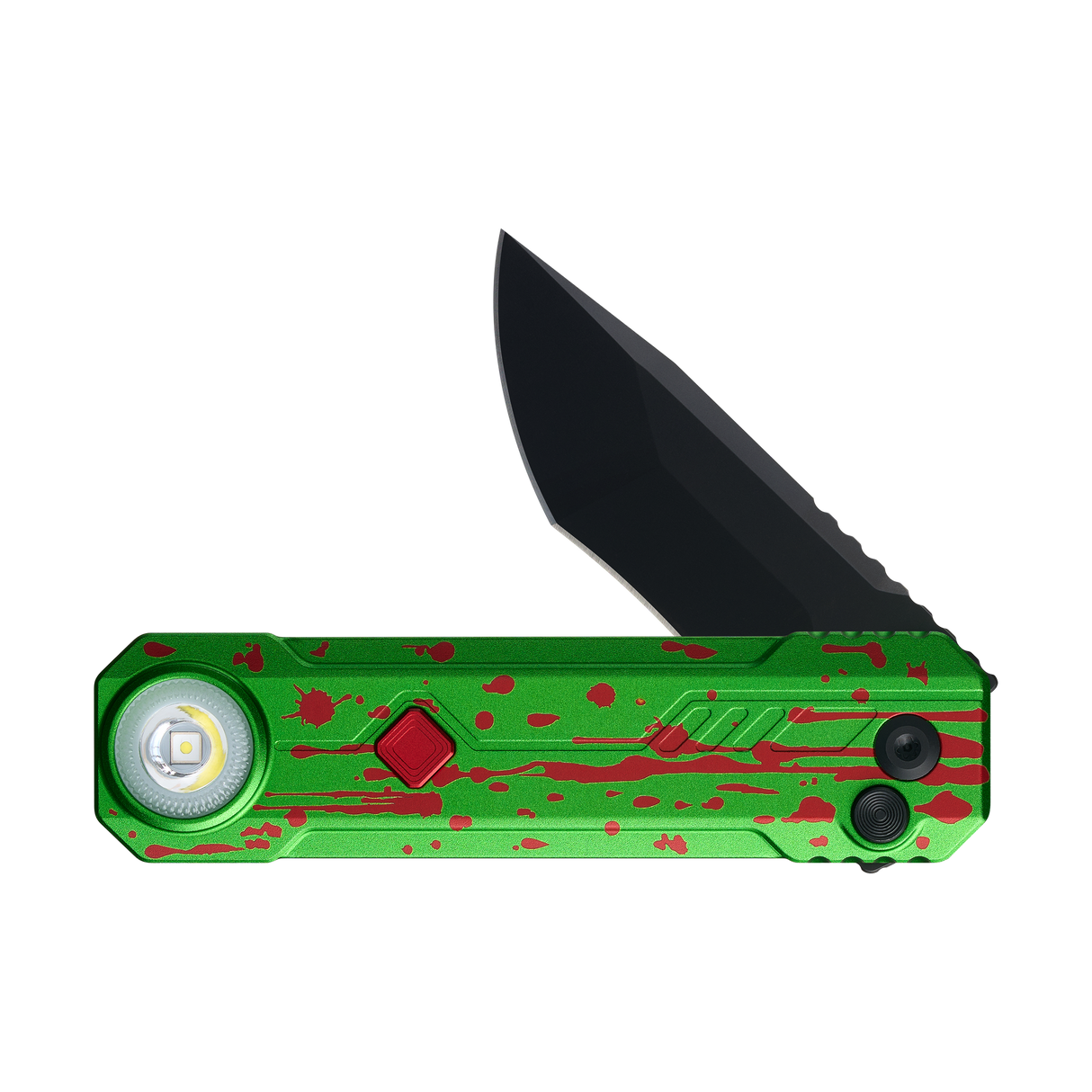OKNIFE LK Zombie Green Folding Knife with Rechargeable Flashlight & RGB Light (Pre-order)