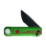 OKNIFE LK Zombie Green Folding Knife with Rechargeable Flashlight & RGB Light (Pre-order)