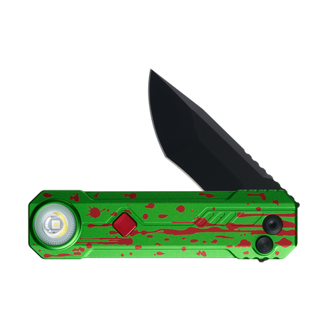 OKNIFE LK Zombie Green Folding Knife with Rechargeable Flashlight & RGB Light (Pre-order)