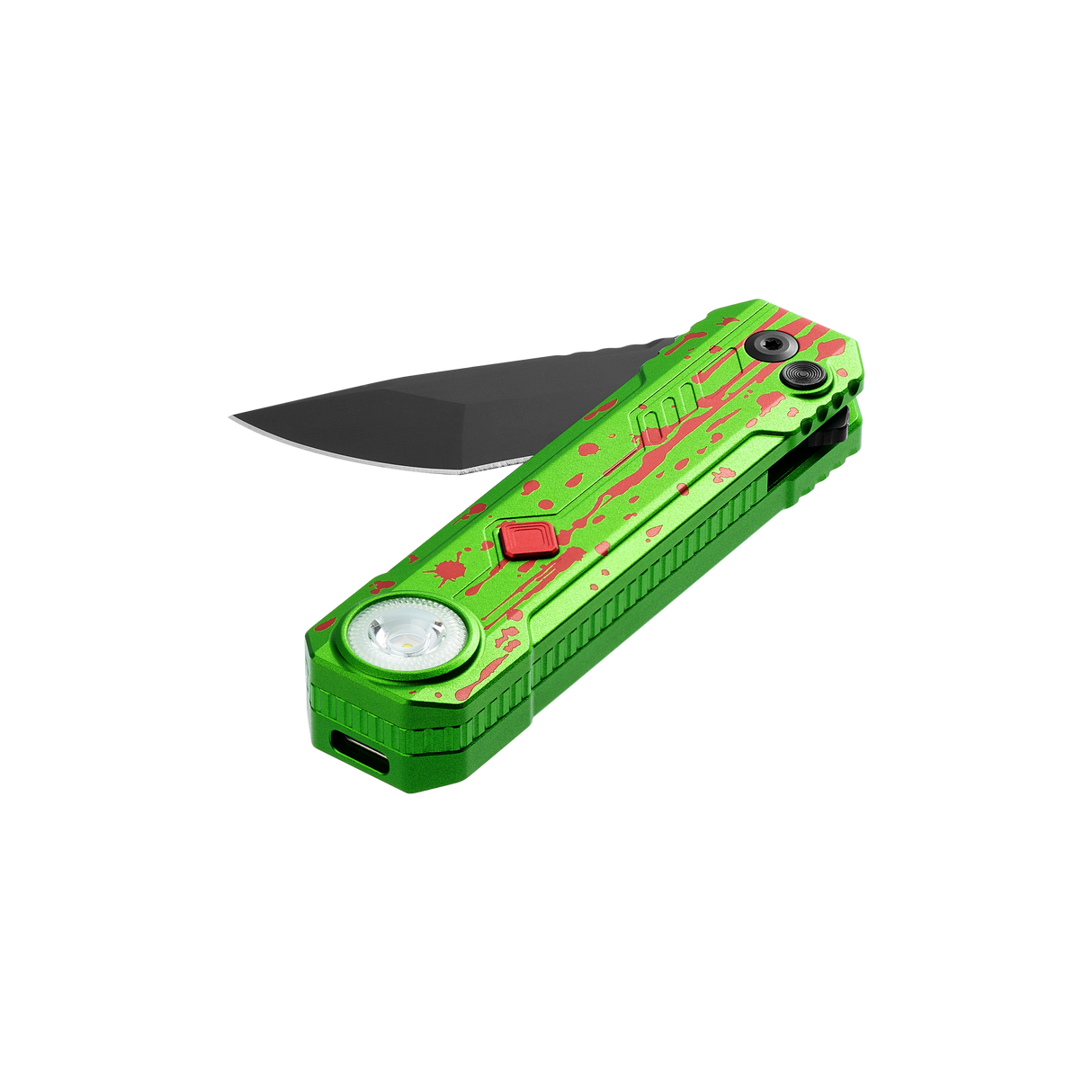 オルフェオンset OKNIFE LK Folding Knife with Flashlight, 2-in-1 Button Lock Pocket
